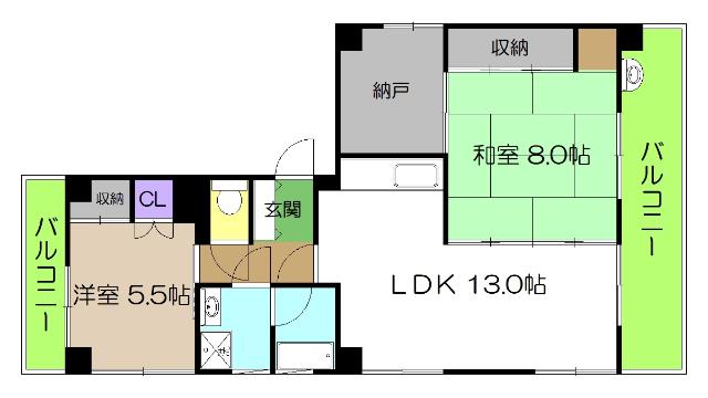 アーバンハイツ(2SLDK/7階)の間取り写真