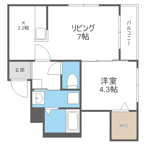 AURA SAPPORO(1LDK/3階)の間取り写真