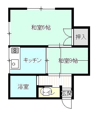堀内荘(2K/1階)の間取り写真