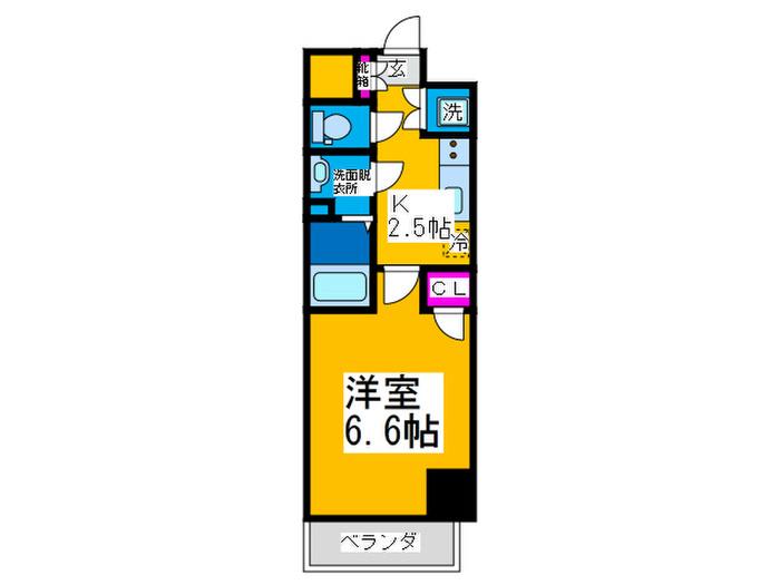 フォレストインサイド深井(1K/7階)の間取り写真
