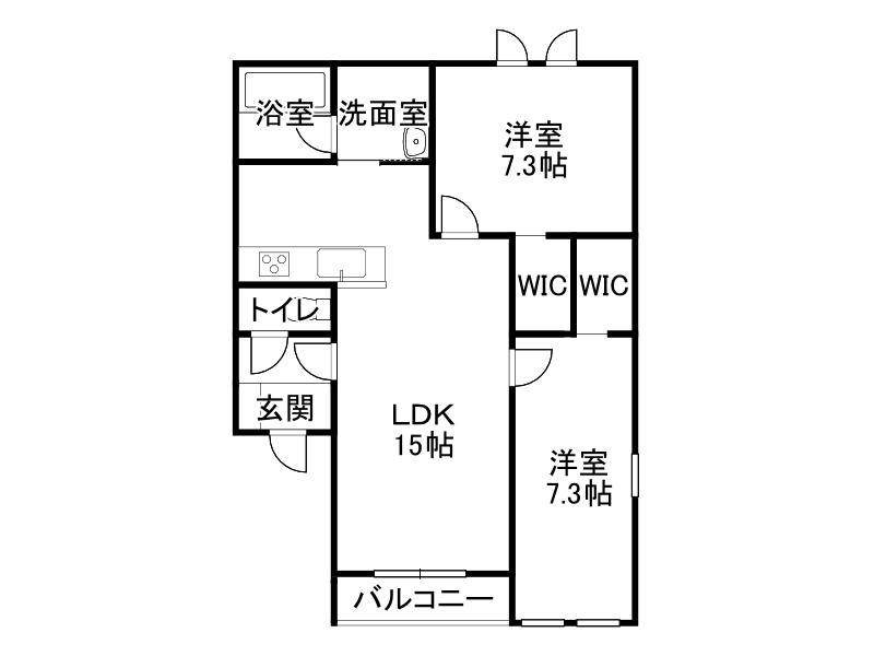 DOLCE ANITA I(2LDK/3階)の間取り写真