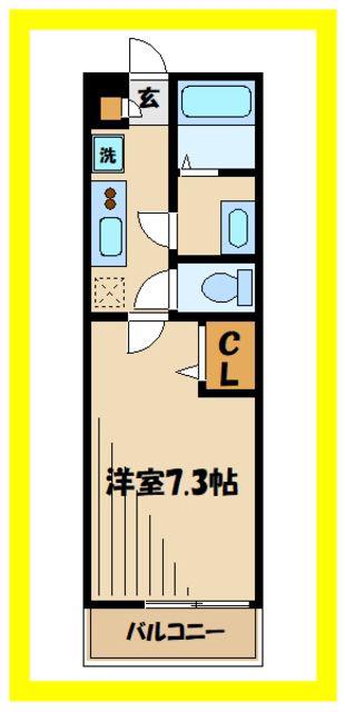 リブリ・川崎溝の口(1K/1階)の間取り写真