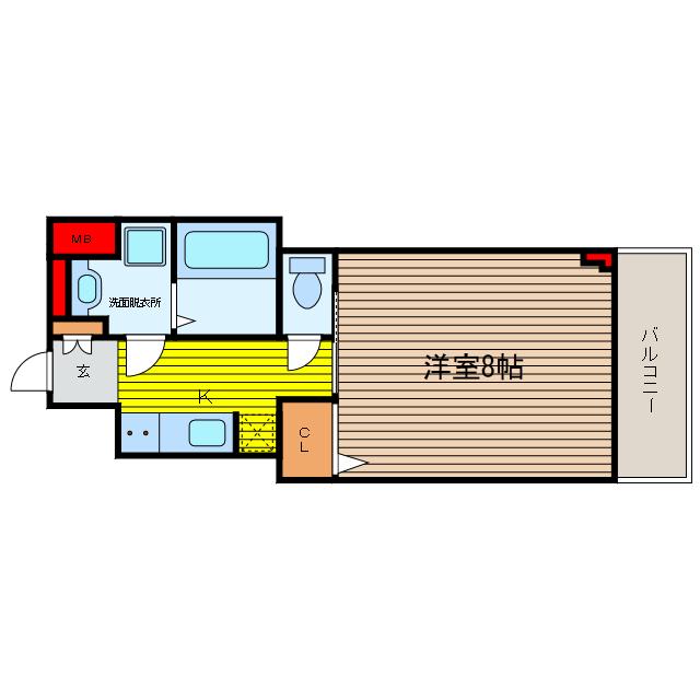 S-RESIDENCE谷町五丁目(1K/11階)の間取り写真