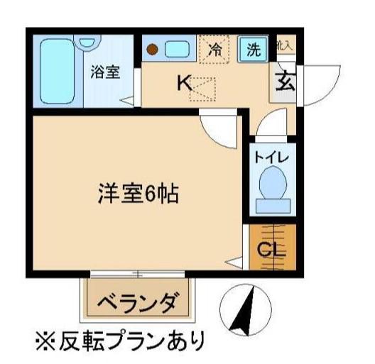 セイワハイツ(1K/1階)の間取り写真