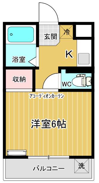 マンション中山(1K/1階)の間取り写真