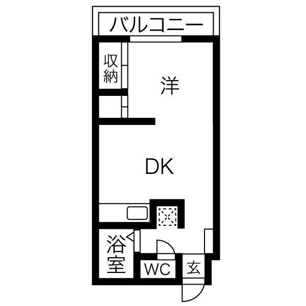 ウエストポート(1LDK/1階)の間取り写真