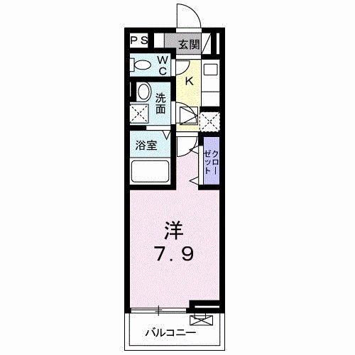 湘南新宿ライン高海 前橋駅 徒歩62分 2階建 築5年(1K/1階)の間取り写真