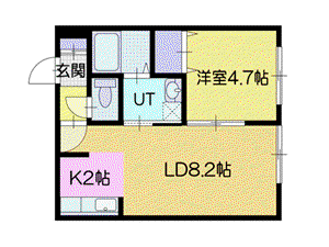 鹿鳴館IV(1LDK/2階)の間取り写真