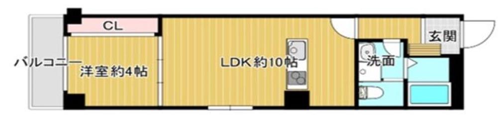 RAFFINE大阪九条(1LDK/1階)の間取り写真