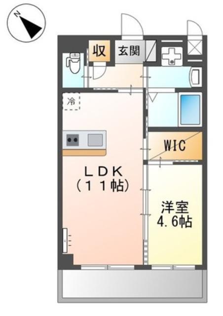 LE BONHEUR DE 三国ヶ丘(1LDK/1階)の間取り写真