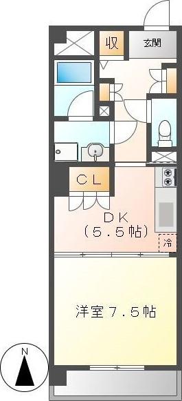フィオレンテ本山(1DK/1階)の間取り写真