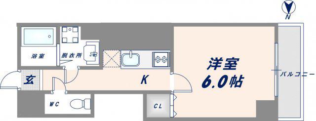 エムステージ今里(1K/2階)の間取り写真