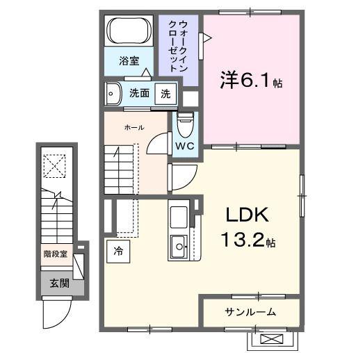 グラン・パティオI(1LDK/2階)の間取り写真