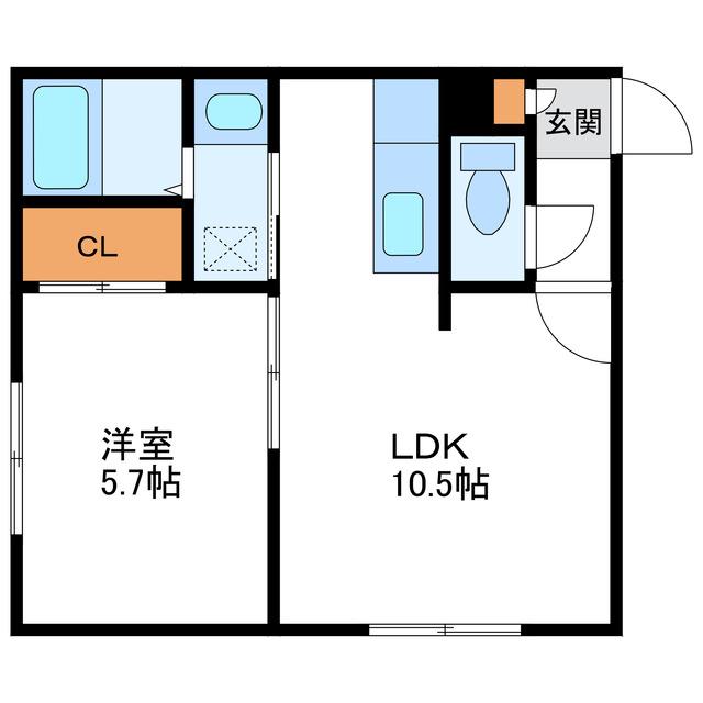 タウン20(1LDK/3階)の間取り写真
