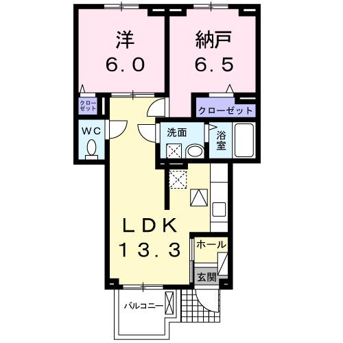 スマート ハズ(2LDK/1階)の間取り写真