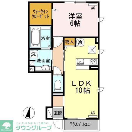 クレール南町(1LDK/1階)の間取り写真