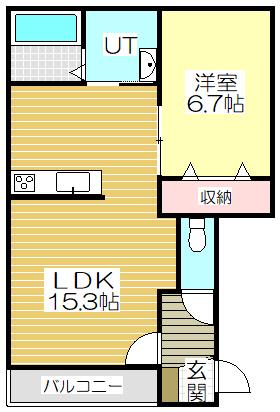 PHO THIN(1LDK/3階)の間取り写真
