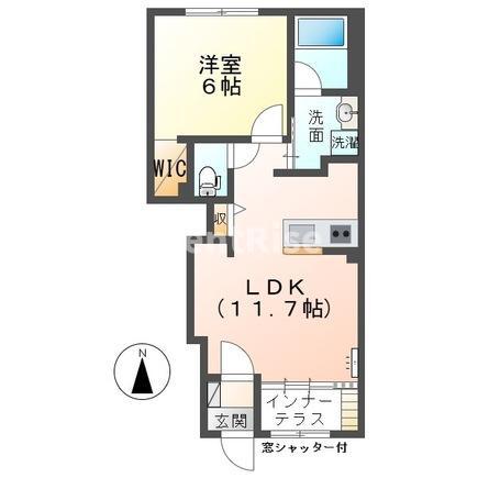 アークス蔵ノ浦(1LDK/1階)の間取り写真