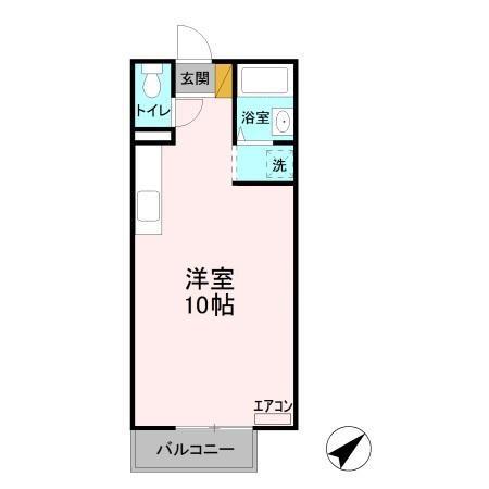クレセント君塚A(ワンルーム/1階)の間取り写真