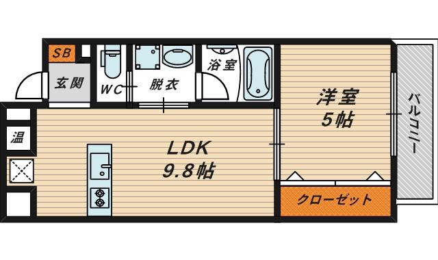 ヴァンスタージュ関目(1LDK/4階)の間取り写真