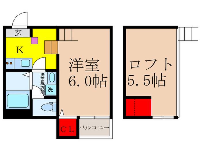 ラルーチェ清和園町(ワンルーム/1階)の間取り写真