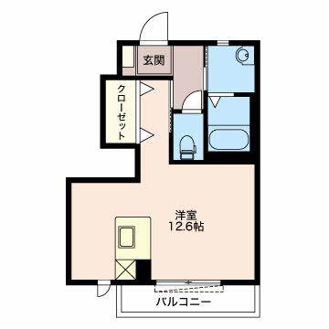 アムール雅(ワンルーム/1階)の間取り写真