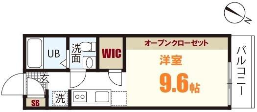 トワスール八木(ワンルーム/3階)の間取り写真
