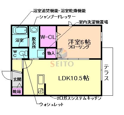 カーサ・セレステ(1LDK/1階)の間取り写真