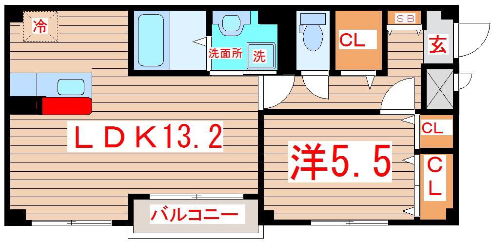 プレジール立町(1LDK/2階)の間取り写真