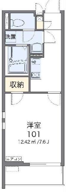クレイノアミスター(1K/2階)の間取り写真