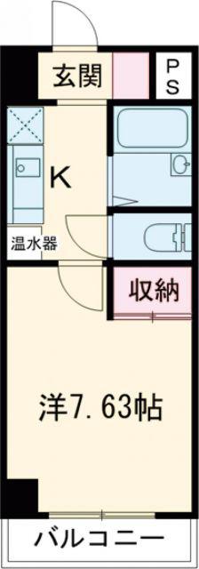 スタンドアップ古市(1K/4階)の間取り写真