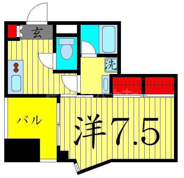 アイルグランデ北綾瀬(1K/2階)の間取り写真