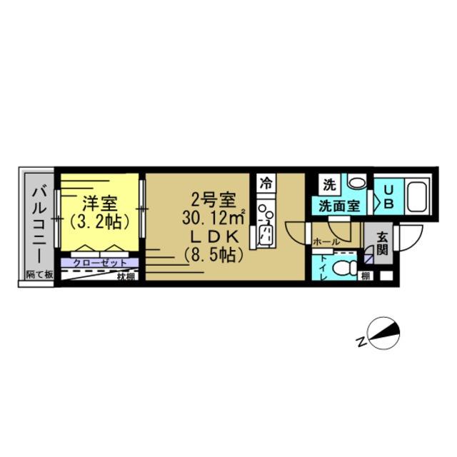 タウンハウス5(1LDK/1階)の間取り写真