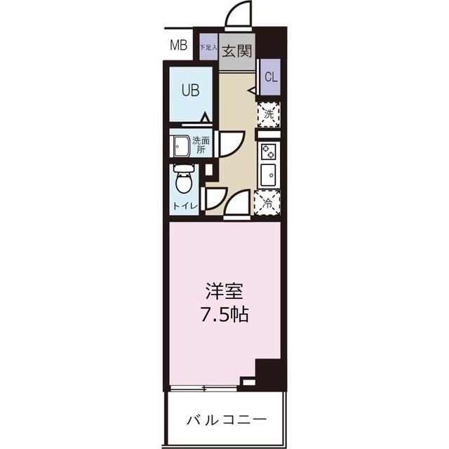 柳屋ビル(1K/7階)の間取り写真