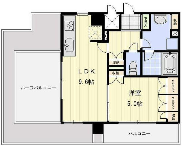 プロスペクト恩賜公園(1LDK/7階)の間取り写真