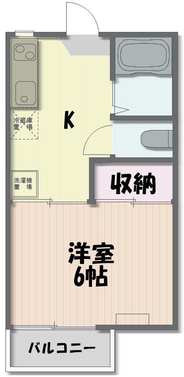 コーポラス東菓(1K/2階)の間取り写真