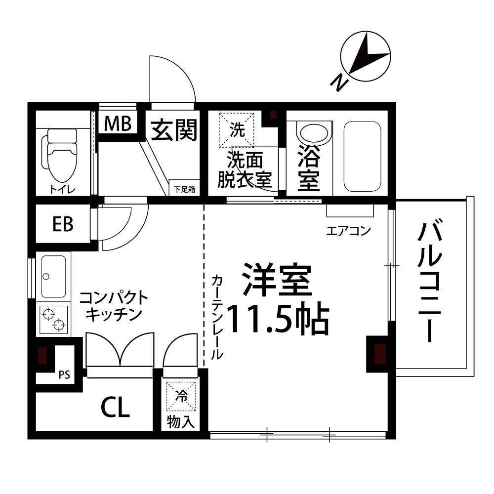 アンシャンテ(ワンルーム/2階)の間取り写真