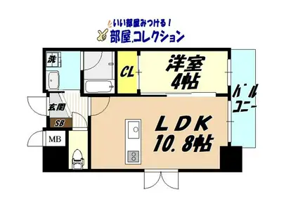 ベルコモンズ(1LDK/10階)の間取り写真
