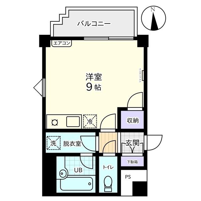 信開グラビス城川原(ワンルーム/7階)の間取り写真