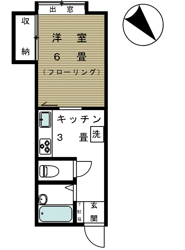 プリマヴェーラ(1K/1階)の間取り写真
