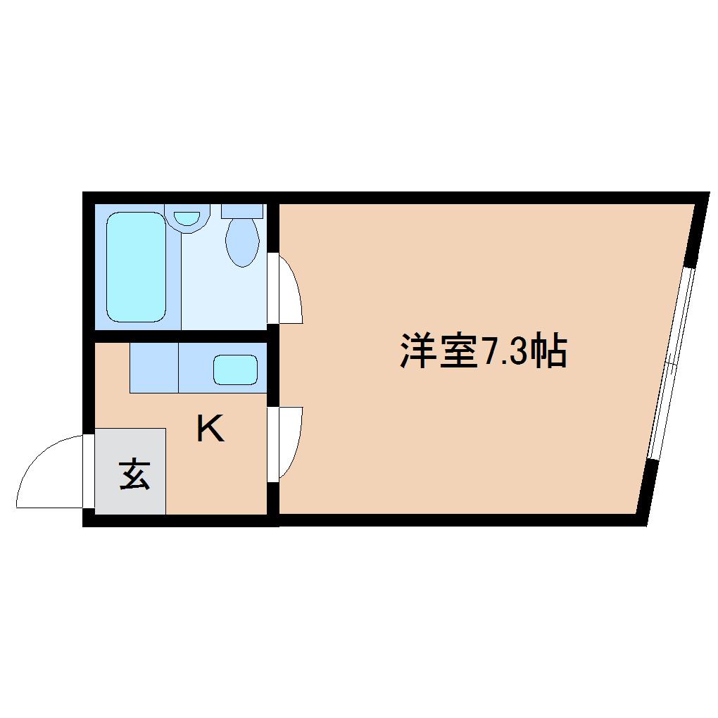諏訪東生駒ビル(1K/3階)の間取り写真