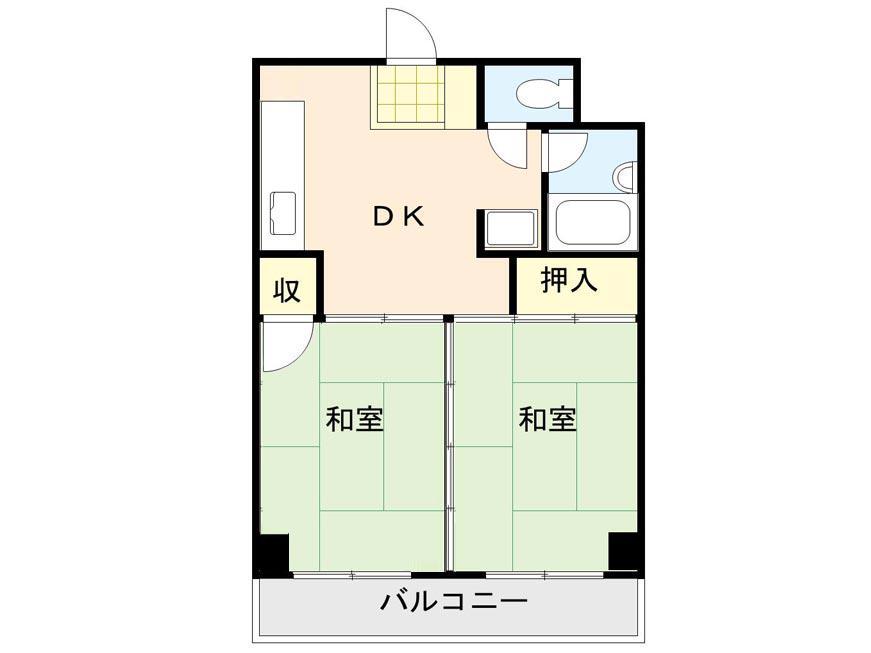 東山ビル(2DK/3階)の間取り写真