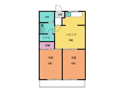 加賀野コーポII(2LDK/2階)の間取り写真