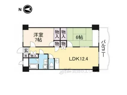 グランシャリオ二階堂(2LDK/6階)の間取り写真