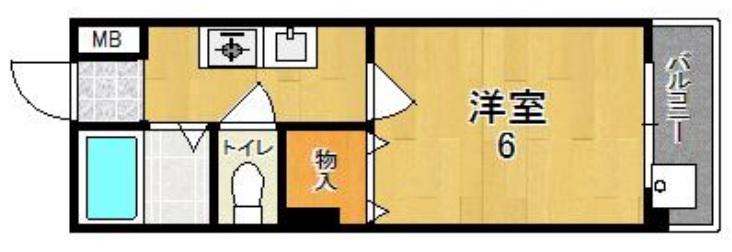 アビテII(1K/2階)の間取り写真