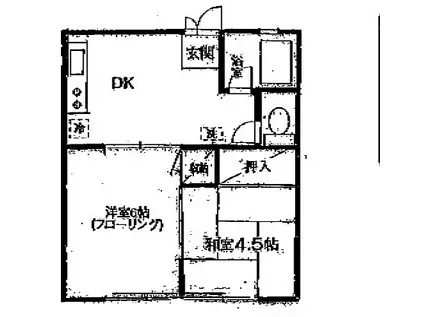 リビエラハイム(2DK/1階)の間取り写真