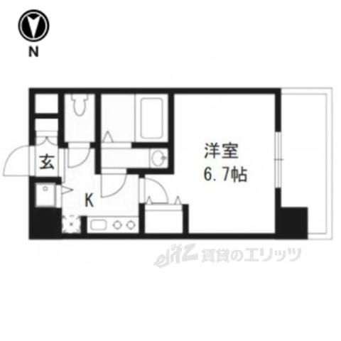 アドバンス京都ソナーレ(1K/2階)の間取り写真