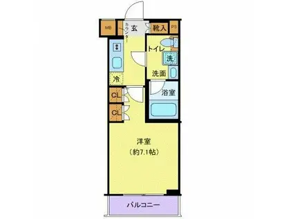 クレヴィスタ板橋本蓮沼(1K/5階)の間取り写真