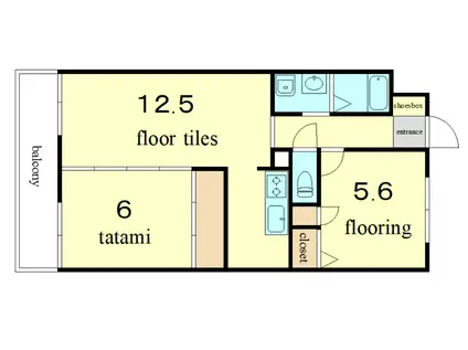 ピュア太宰府(2LDK/3階)の間取り写真