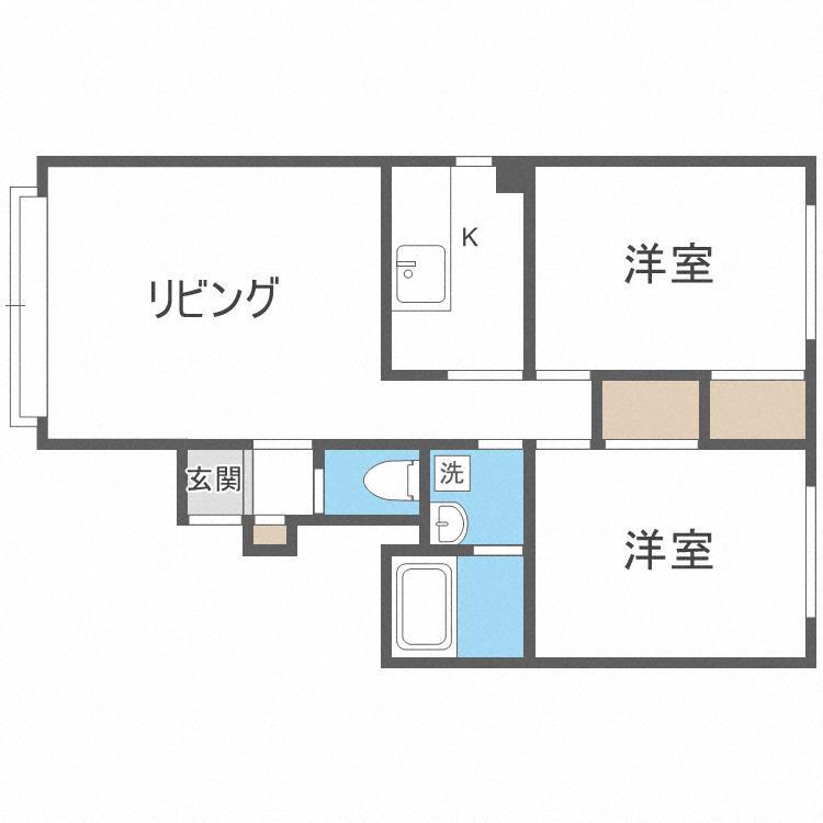 ルミエール栄(2LDK/3階)の間取り写真